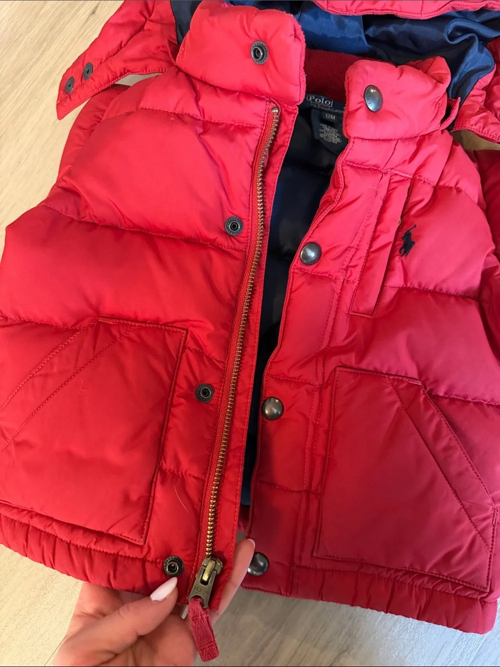 Ralph Lauren Kids Bright Red Hooded Puffer Coat